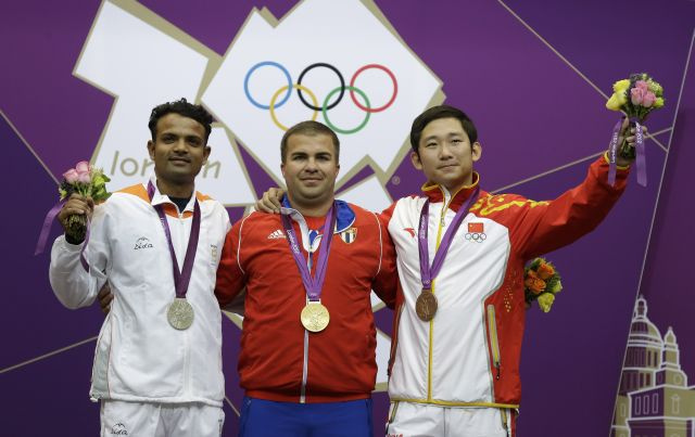 Vijay Kumar wins a silver medal for shooting