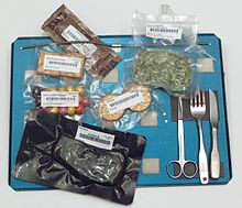 Space food on a tray