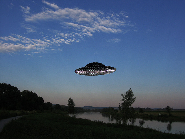A UFO landed in the garden