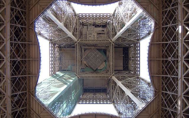 Eiffel tower from underneath