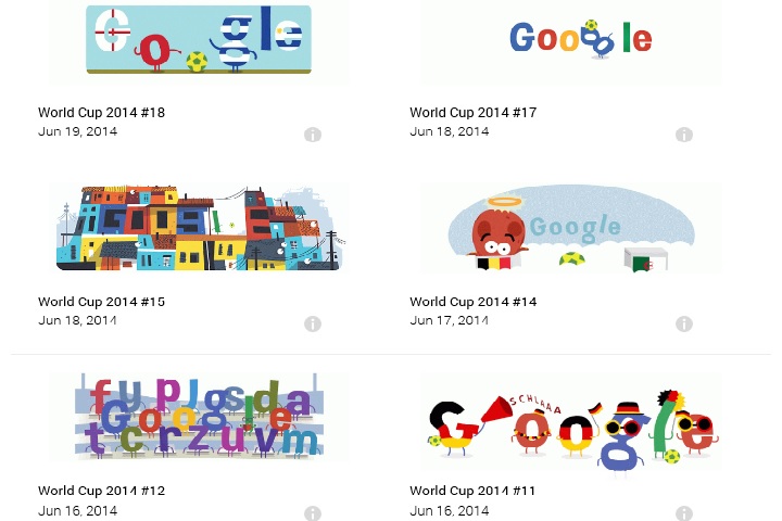 Few of many FIFA google doodles