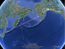 Japan to Alaska (From Google Earth)