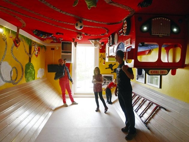 Kids room in upside down house in Austria