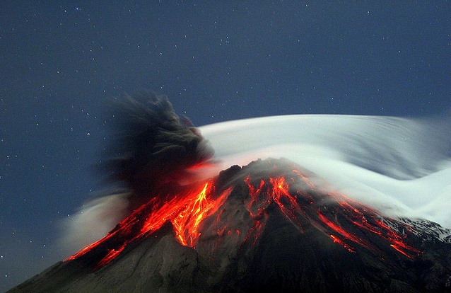 Volcano eruption in Ecuador