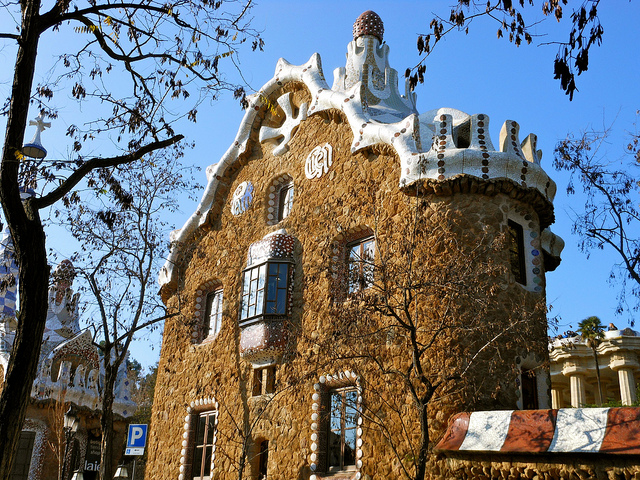 Gingerbread house at Parc guell by Antonio Gaudi