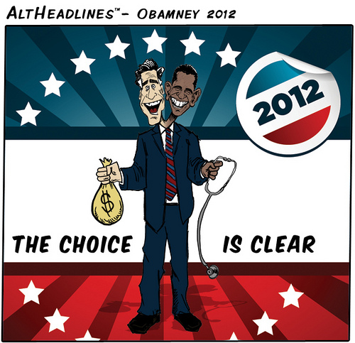 Presidential candidates Obama and Romney