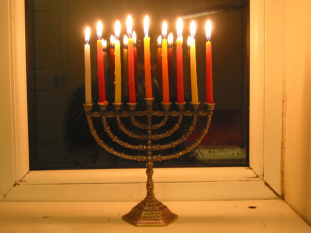 A typical menorah