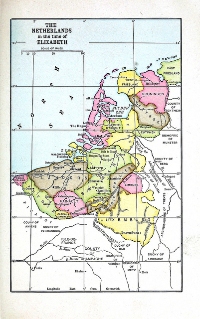 The Netherlands map, North sea on one side.