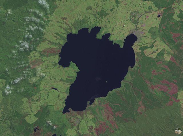 Lake taupo from a NASA Satellite