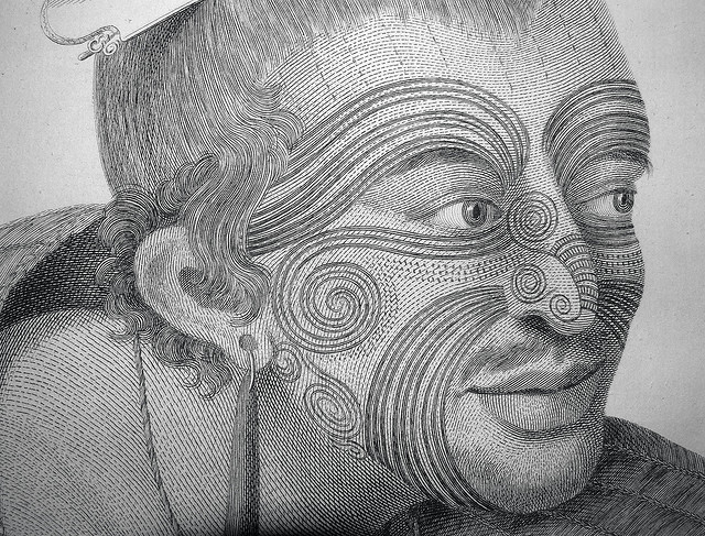Maori tribe in New Zealand has a traditional face tattoo called Moko