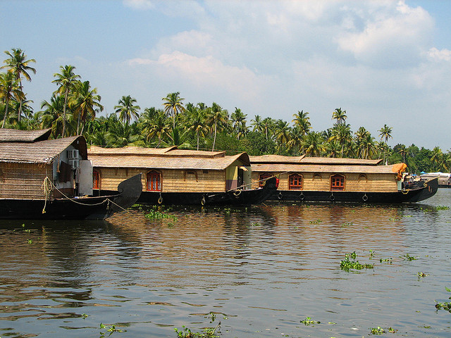 Houseboats in Kerela, India