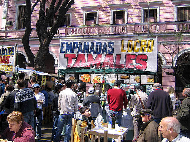 Empanadas selling at a street