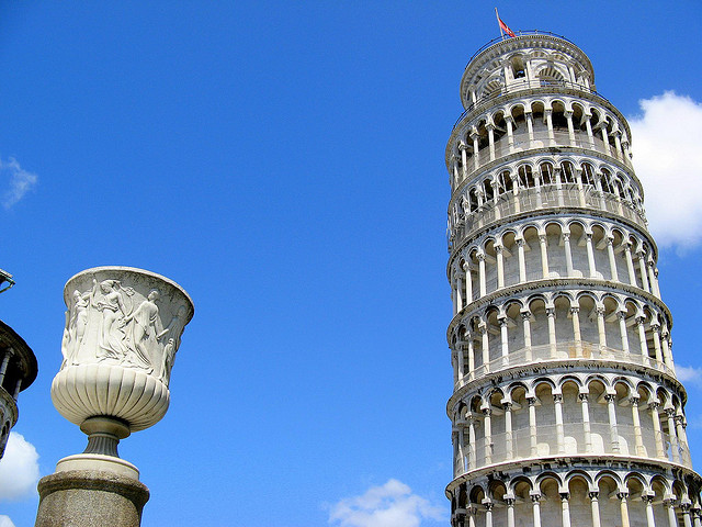 Top of the Leaning tower of pisa 
