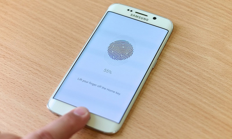 A smartphone with fingerprint recognition