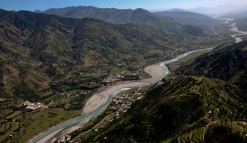 An aerial view of Swat Valley, Pakistan