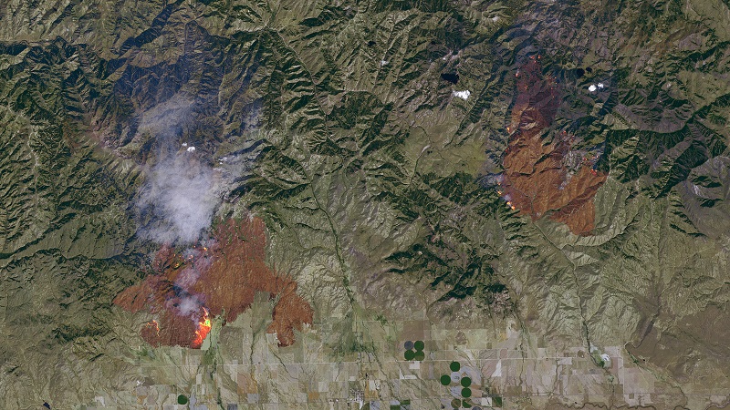 Satellite sensors pictured Idaho Wildfire 2013 (File Photo)