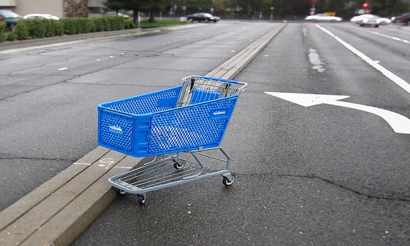 In case of a cart left at the shop's parking lot, the scanners will raise a flag, Image Credit: Flickr User Robert Couse-Baker, via CC